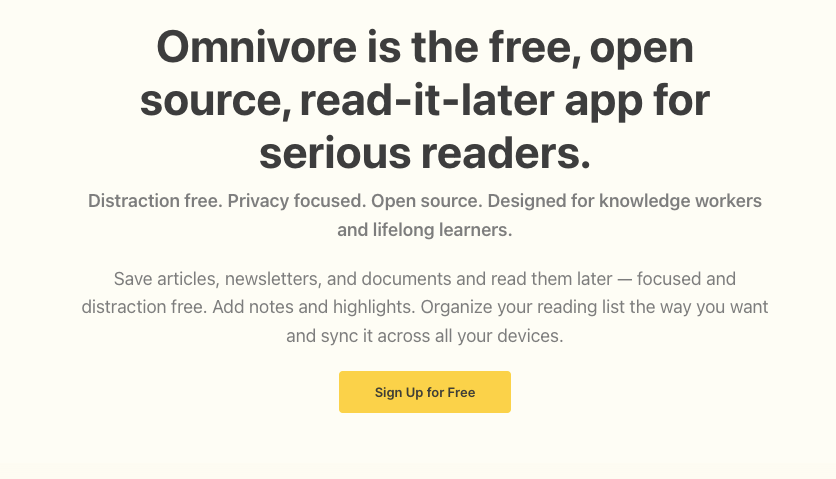 Omnivore: The Ultimate Read-it-Later App for Serious Readers