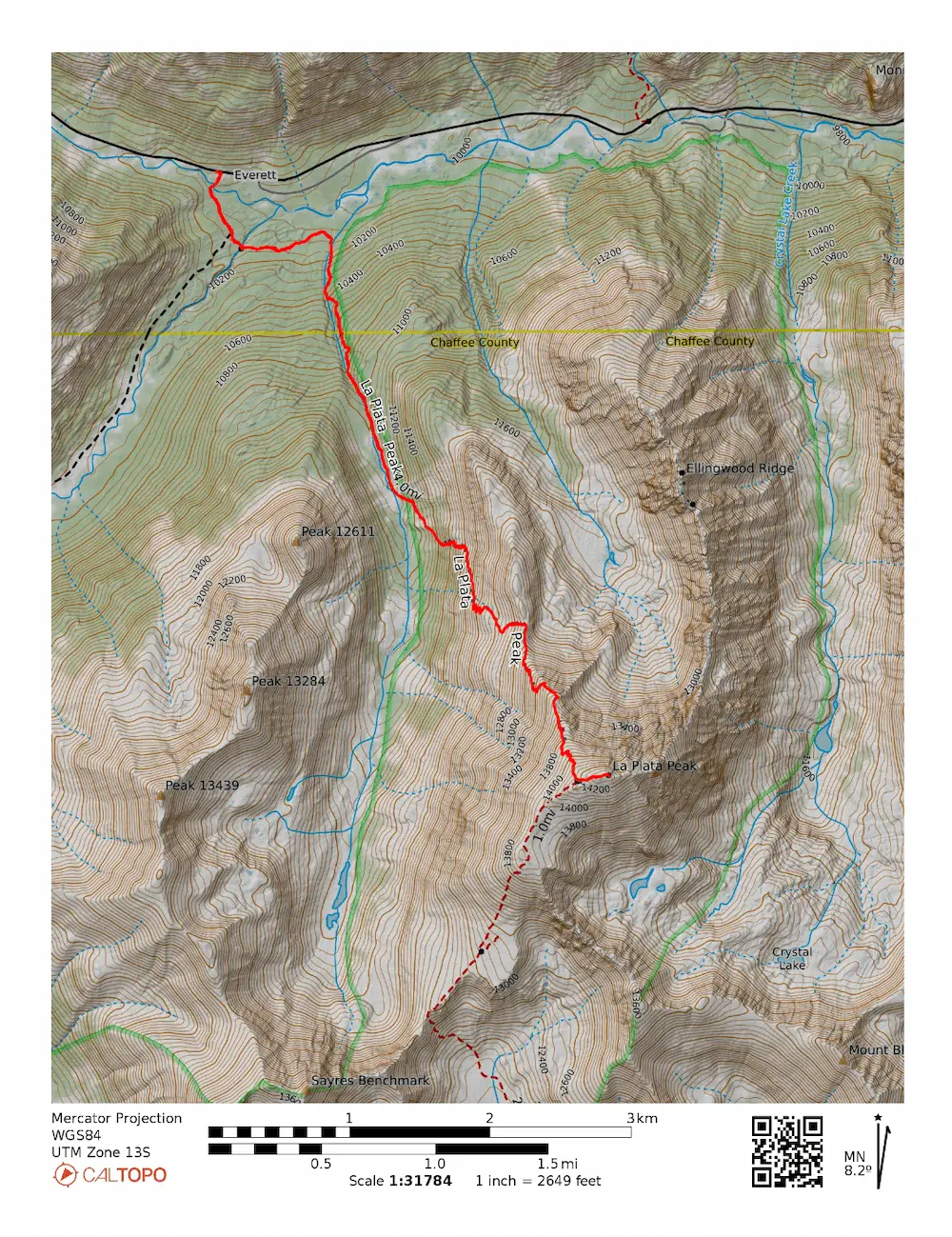 La Plata Peak Map
