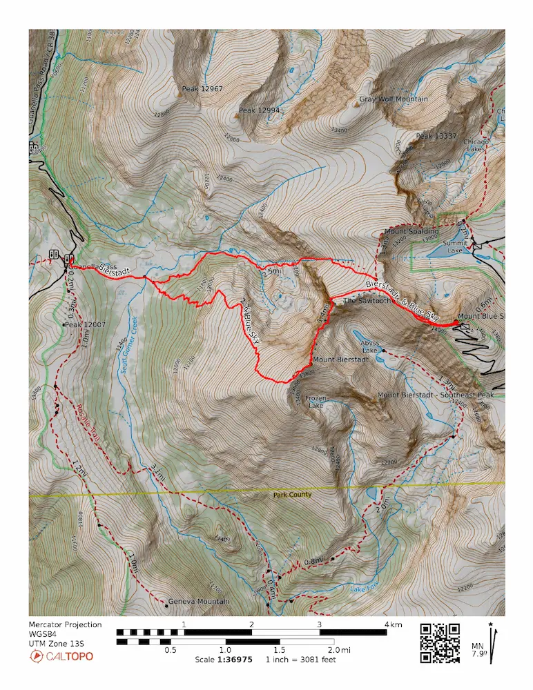 Map of the sawtooth traverse loop