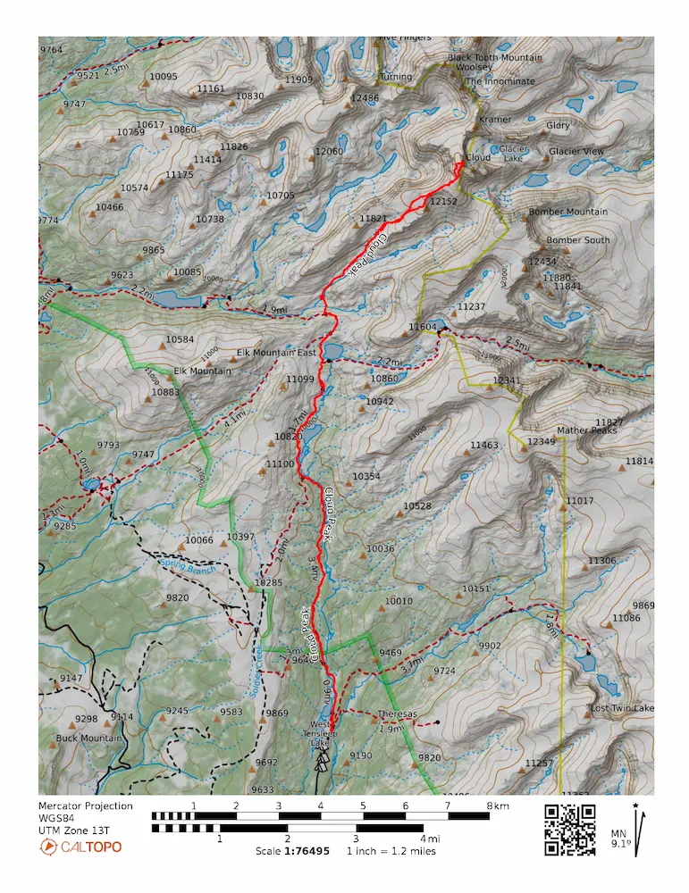 Map of Cloud Peak