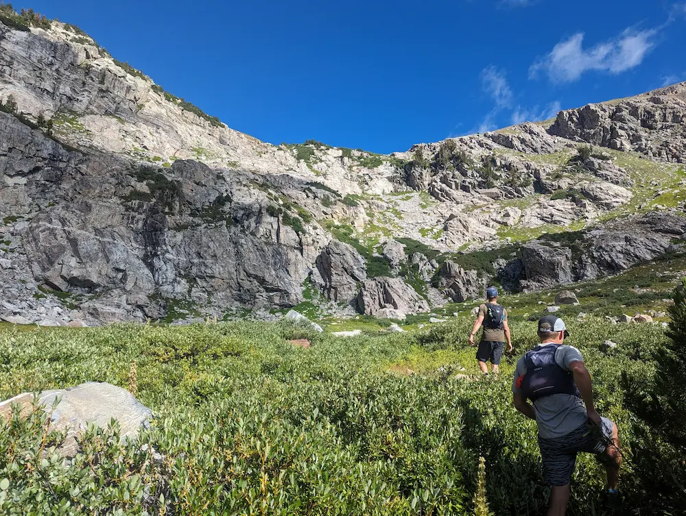 Gaining the Ridge Below Tukuarika on Prospectors Mountain