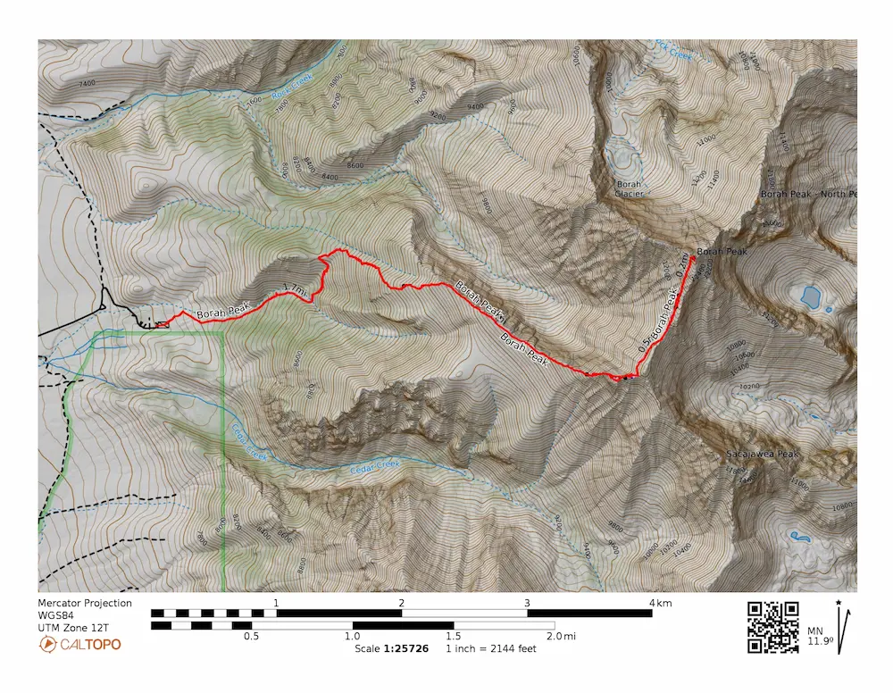 Borah Peak Map