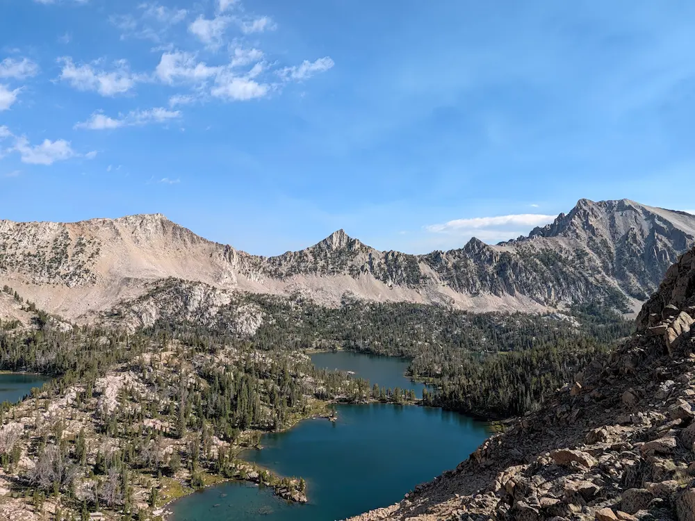 Boulder Chain Lakes from Windy Devil White Clouds