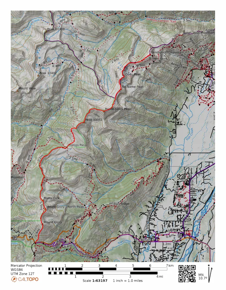 Rendezvous Ridge Traverse Map