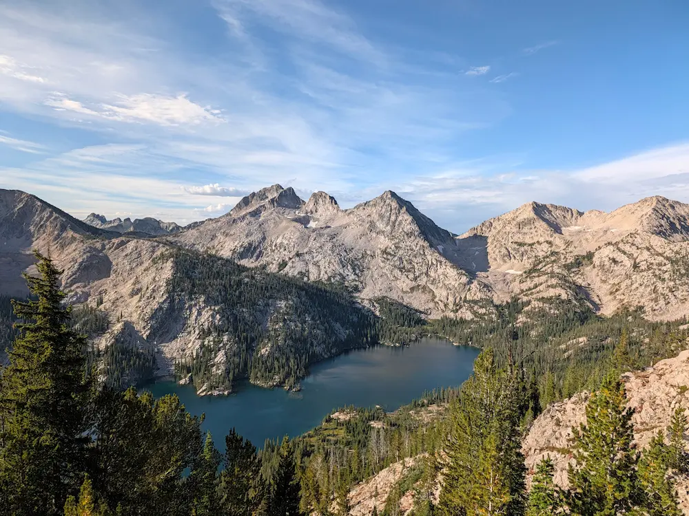 Toxaway Lake from Sand Mountain Pass in the Sawtooth Wilderness