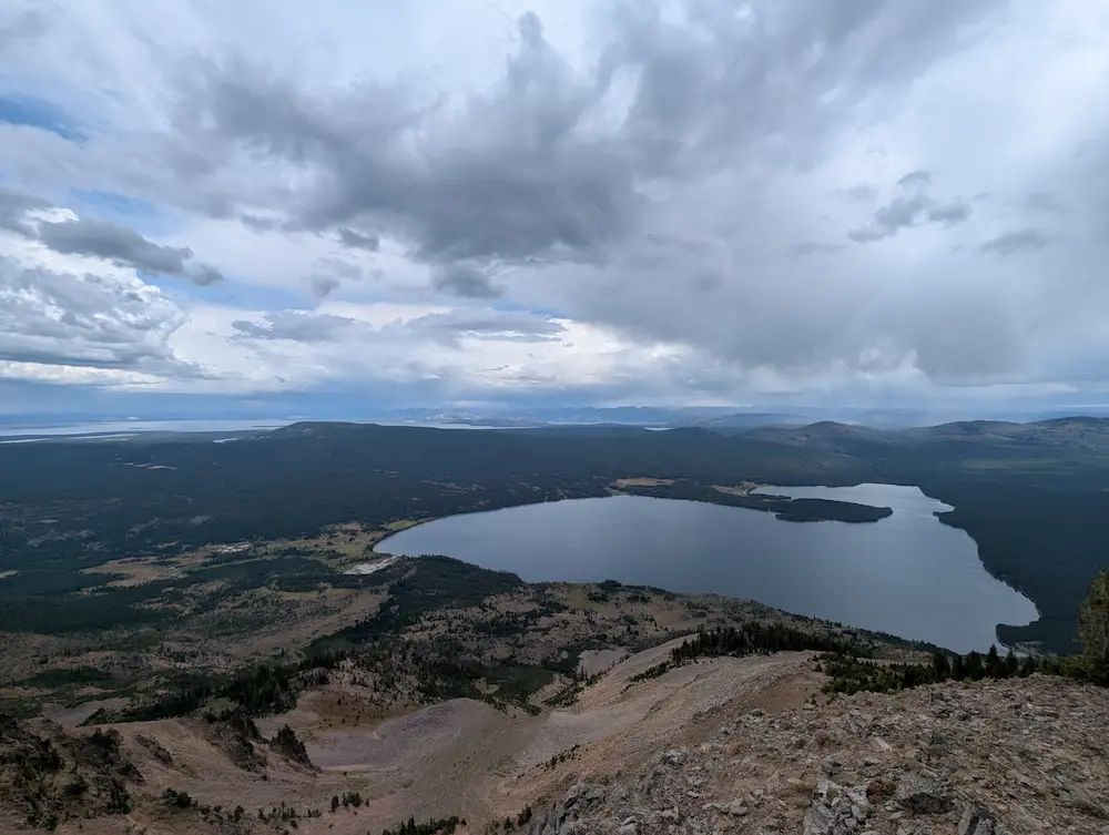 Mt. Sheridan Summit View of Heart and Yellowstone Lakes