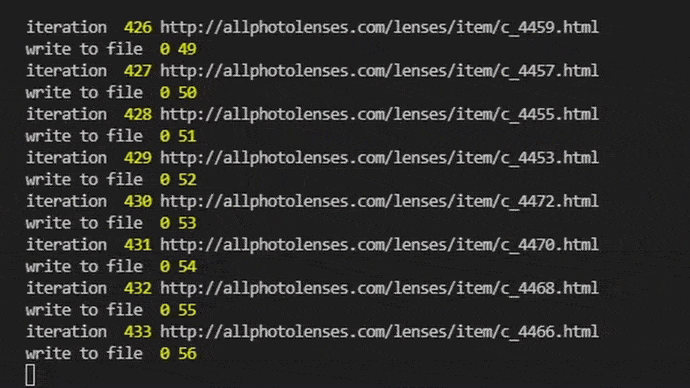 deuxième script crawler allphotolenses