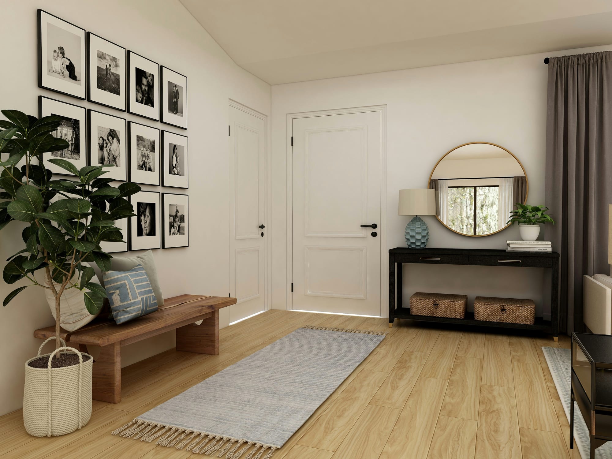 The Landing Zone: Using an Oak Console Table to Solve Entryway Clutter