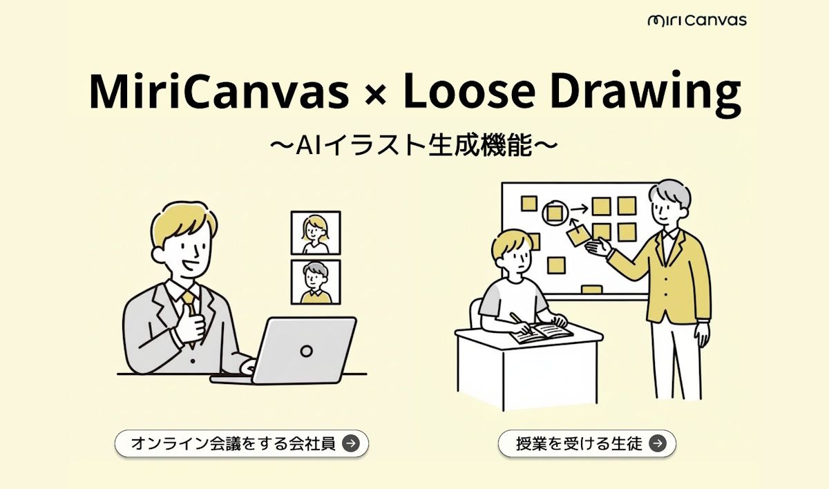 イラストを簡単に活用｜MiriCanvas、人気イラスト「Loose Drawing」と公式コラボ