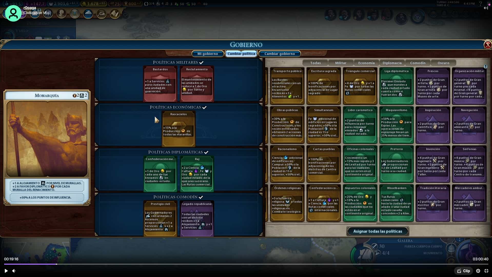 Hay una serie de cartas con ventajas y huecos donde colocarlas, en categorías: militar, económica, diplomática y comodín