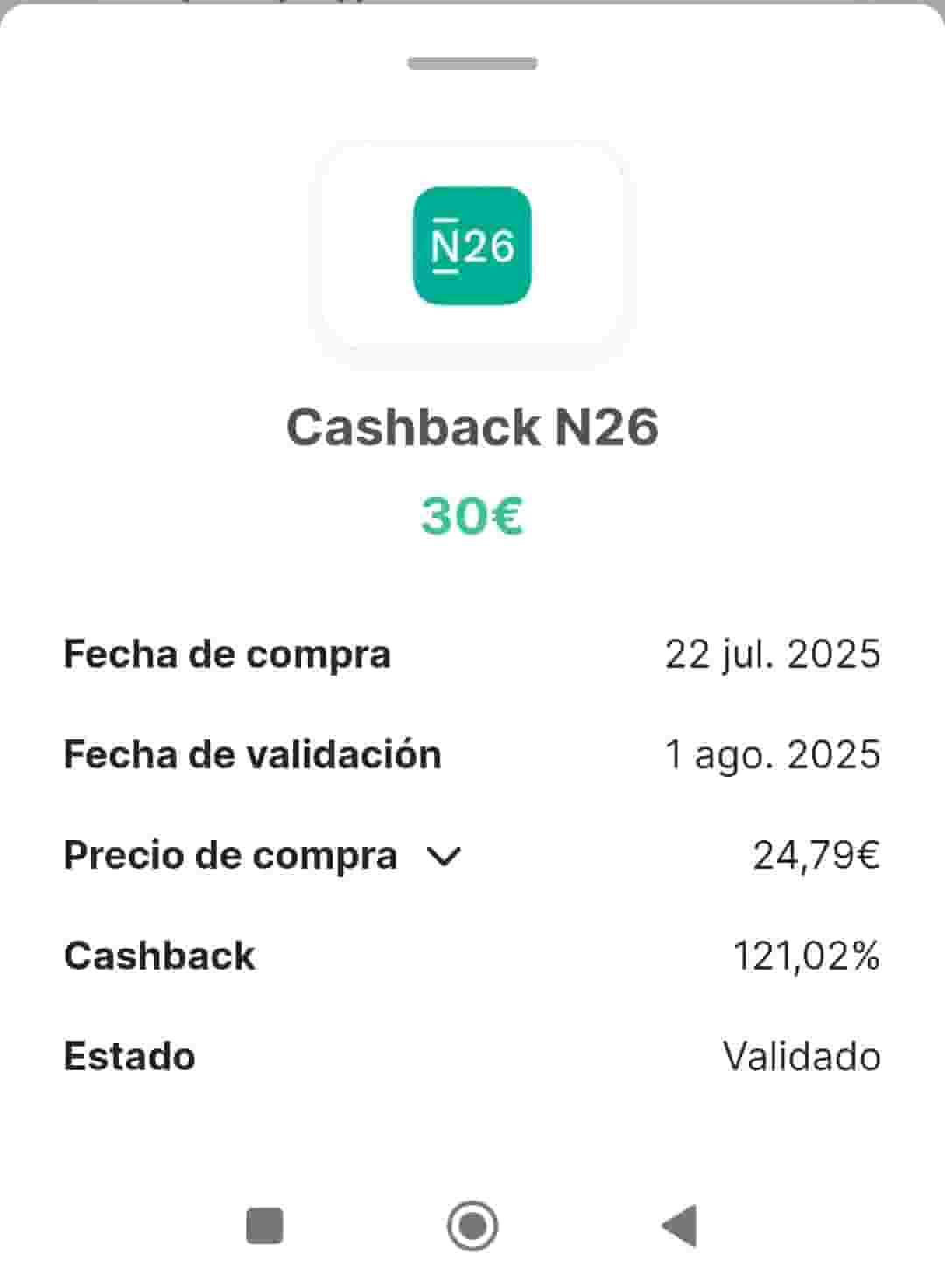 Compra 22 de julio de 2025 validación 1 de agosto de 2025 