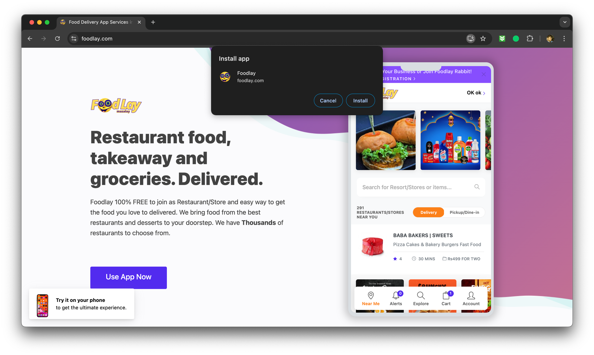 How to Install and Use the Foodlay Progressive Web App (PWA)