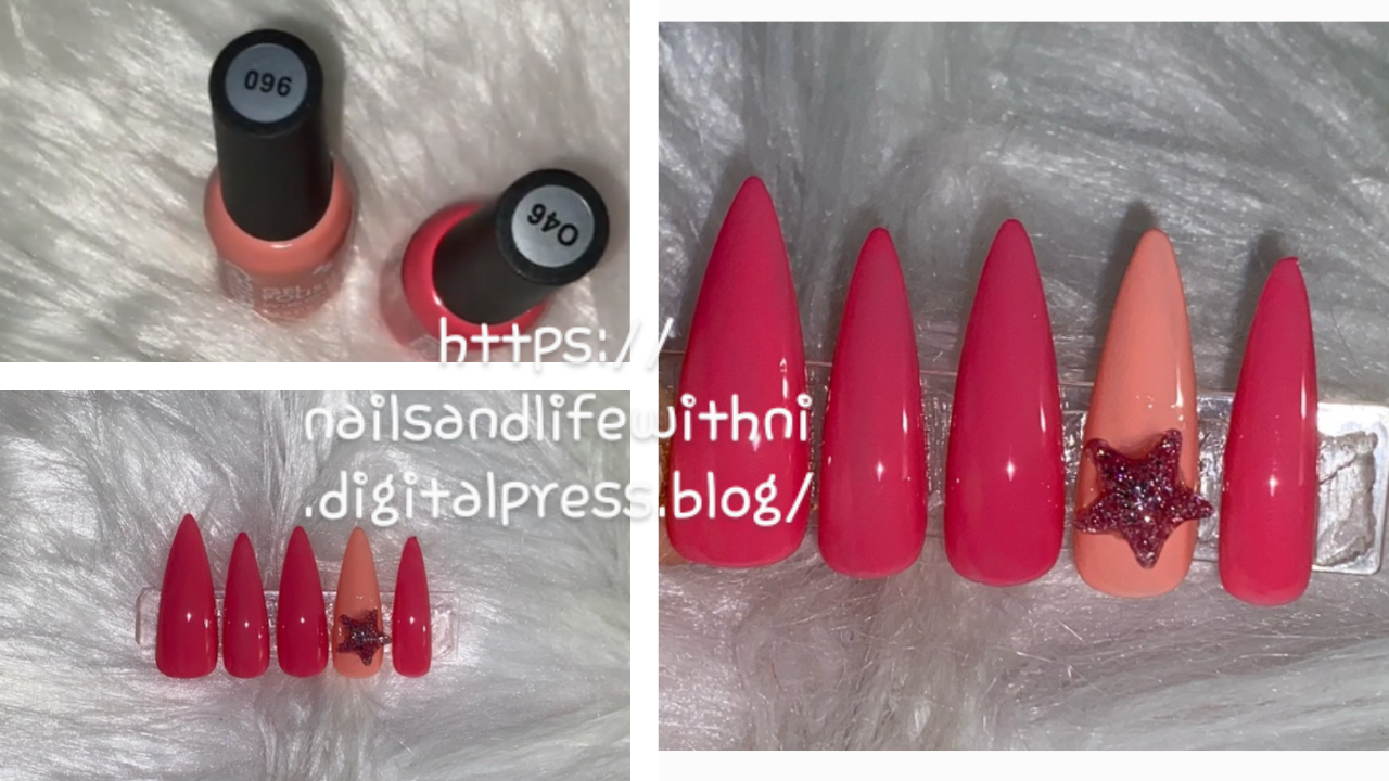 Get Salon Quality Nails at Home: Long Stiletto Pink Mix with 3D Nail Charm Accent
