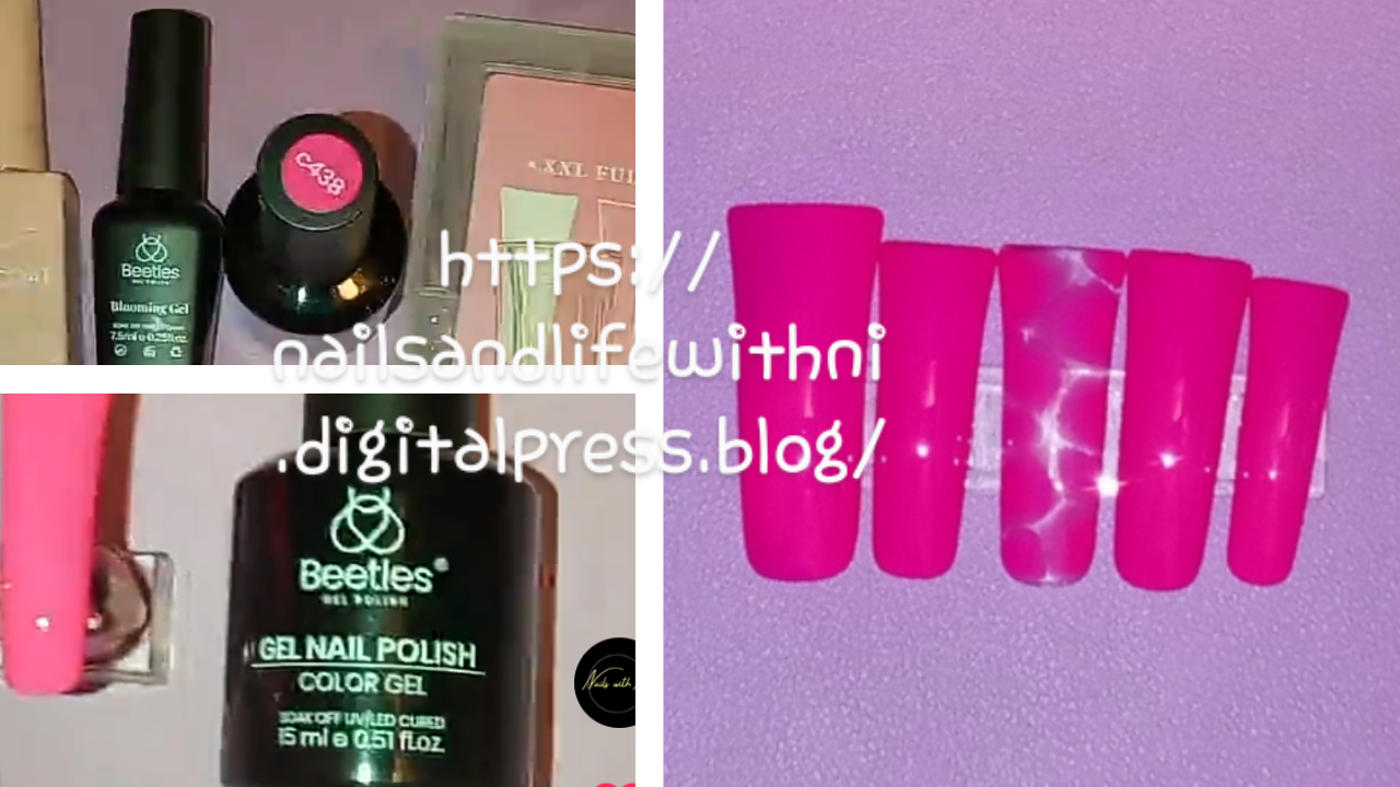 Get Salon Quality Nails at Home: 2XL Duckbill Pink with Blooming Gel Accent Press On Nails