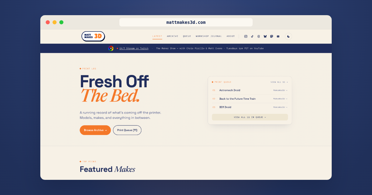 A Fresh New Look for MattMakes3D