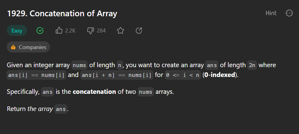 Easy Array: Leetcode Series-1