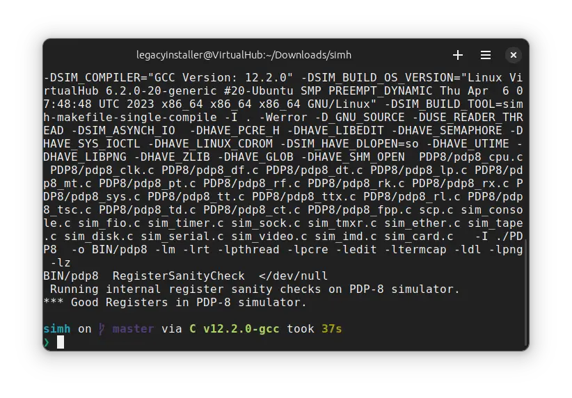 Compiling SIMH PDP-8 emulator