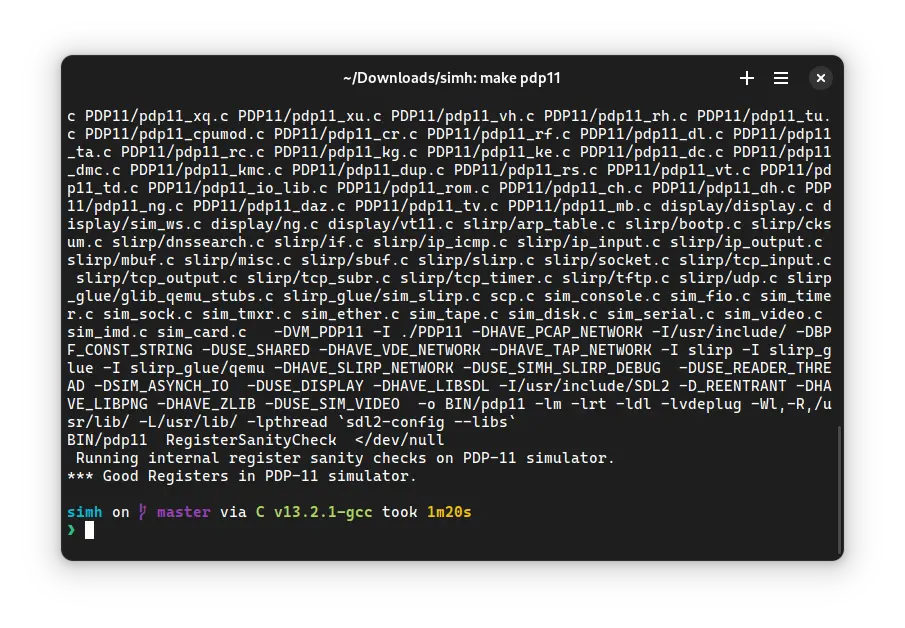 Compiling PDP-11 emulator