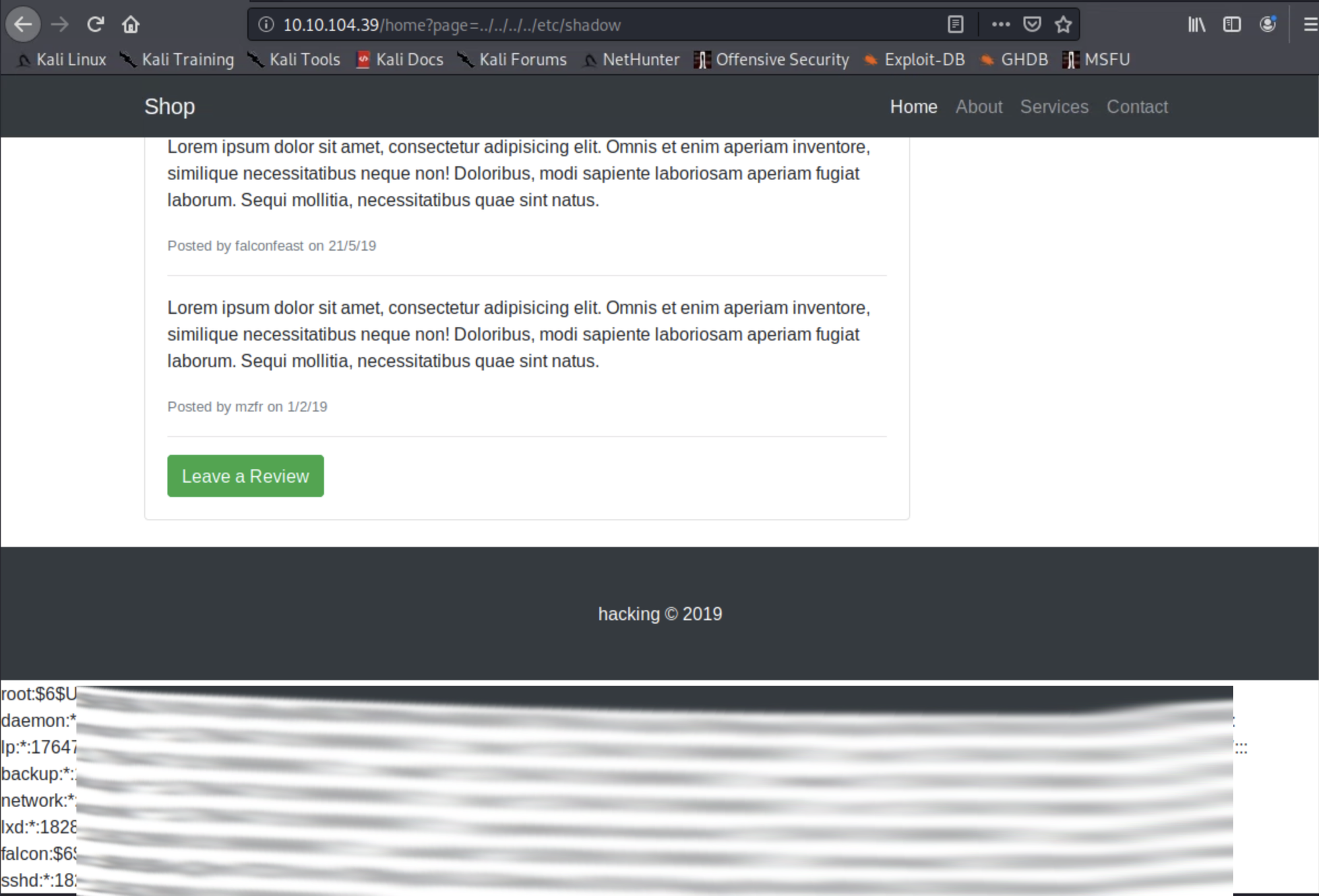 Local file inclusion | write-up
