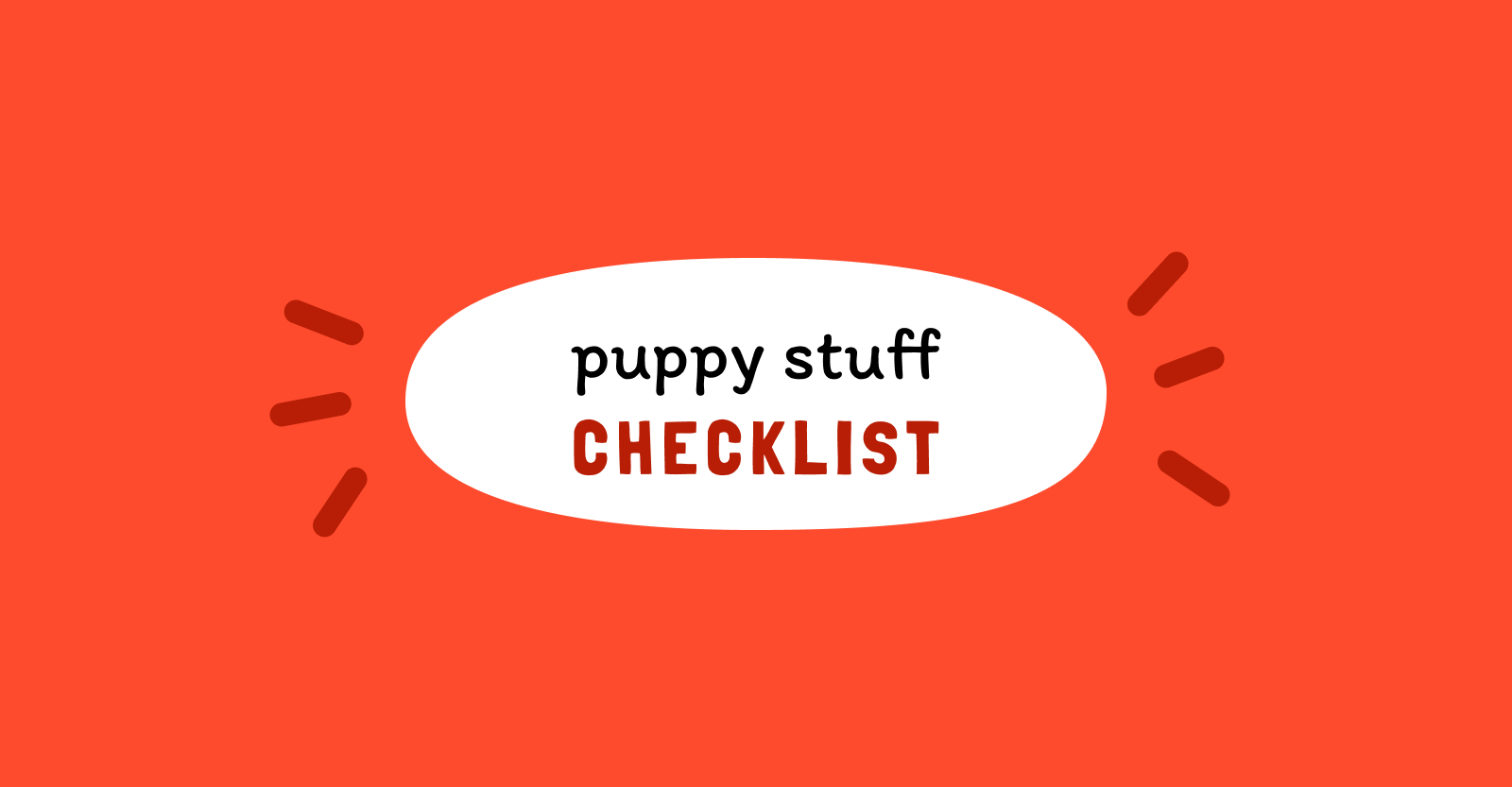 Puppy Stuff Checklist