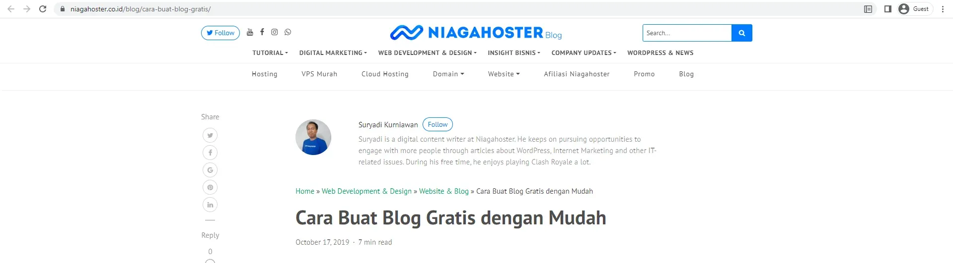Cara Buat Blog Gratis dengan Mudah