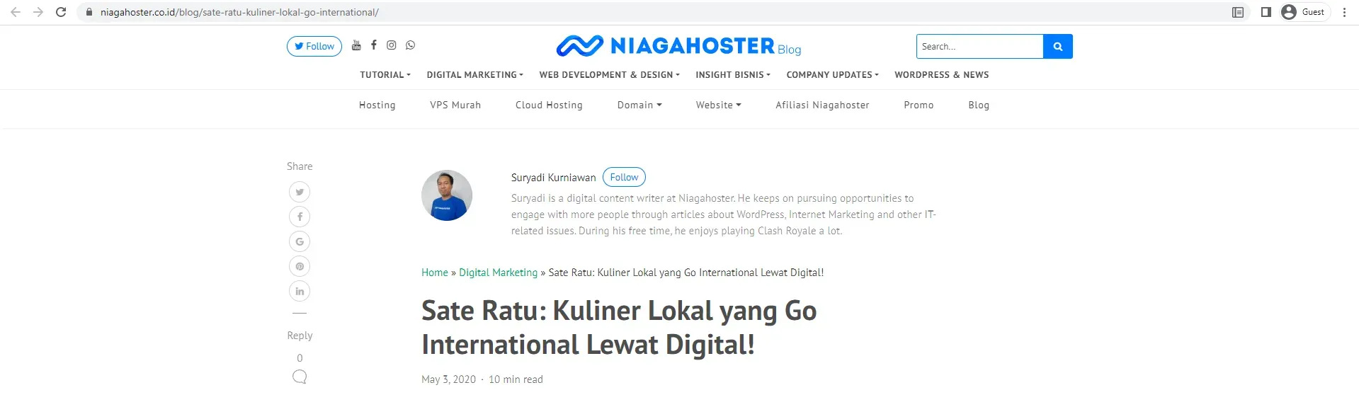 Sate Ratu: Kuliner Lokal yang Go International Lewat Digital!