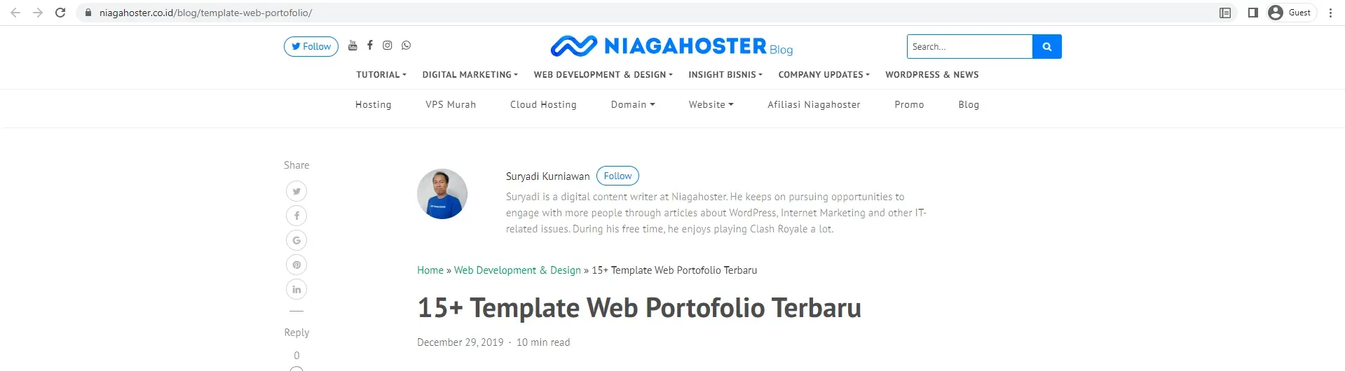 15+ Template Web Portofolio Terbaru