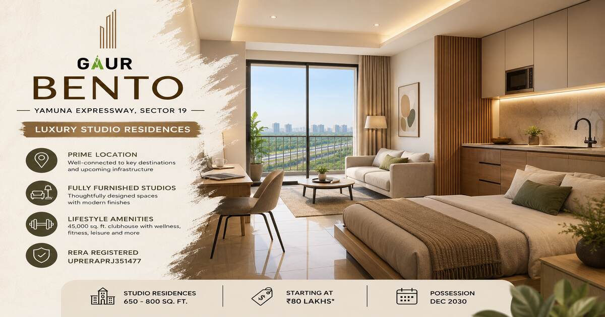 Gaur Bento: Studio Residences for First-Time Buyers