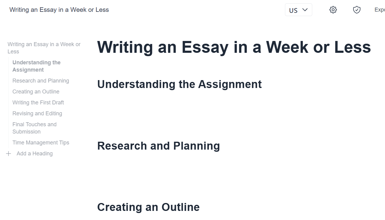 Blainy will generate an outline based on your essay title. 