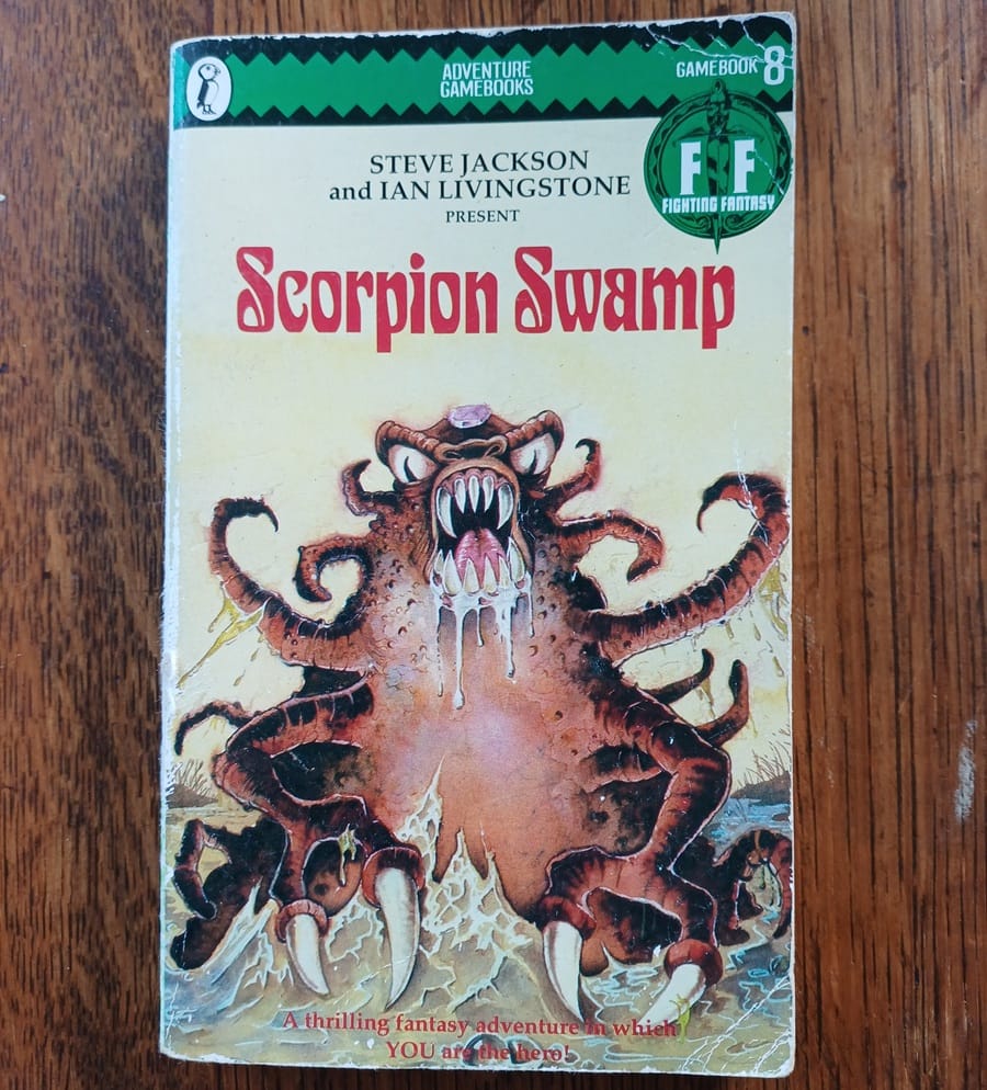 Scorpion Swamp by Steve Jackson (USA) - 100 Endings Book for Nov 2025