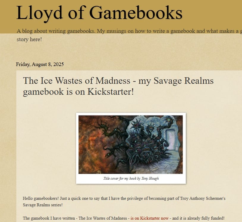 Interview with Stuart Lloyd of the Lindenbaum Contest and Gamebook Author