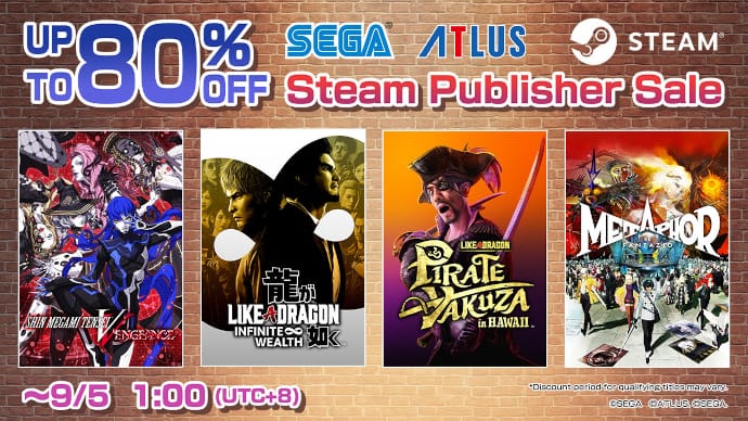 Get Up To 80% Off On Select Titles During The Steam Publisher Sale! Special Deals On Like A Dragon: Infinite Wealth,  Metaphor: ReFantazio, And More!
