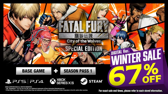 Save 67% On FATAL FURY: City Of The Wolves For Steam, PlayStation, And Xbox This Holiday season. Happy Gaming!