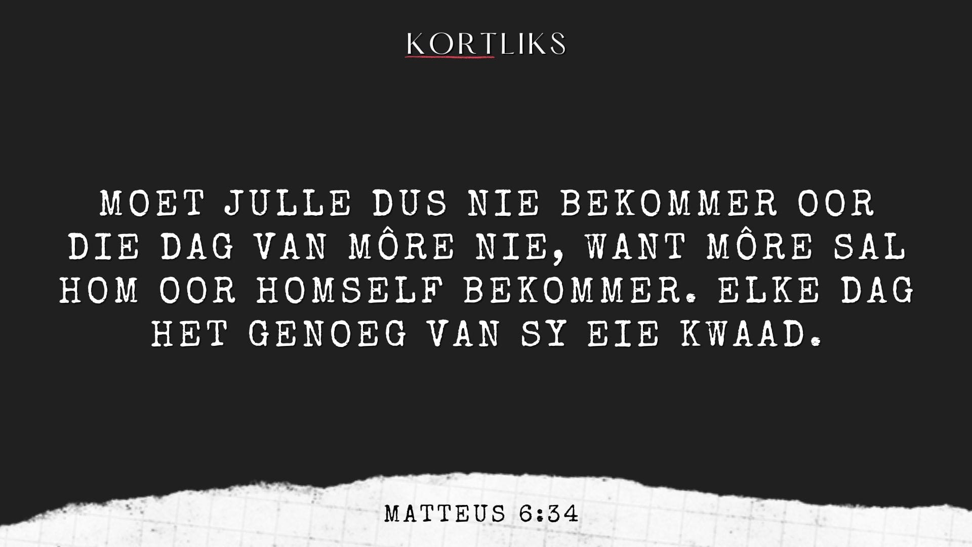 18 Januarie – Leef vandag getrou