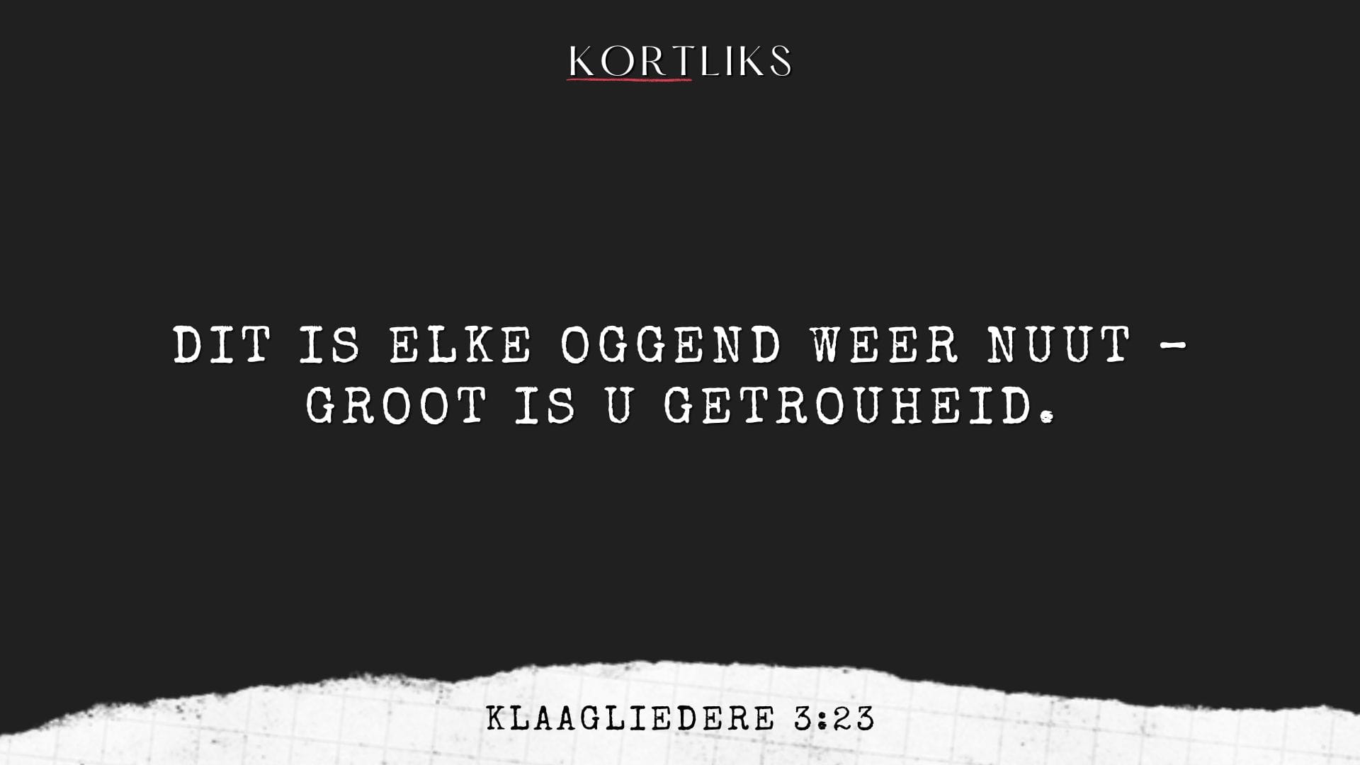 20 Januarie – Begin weer