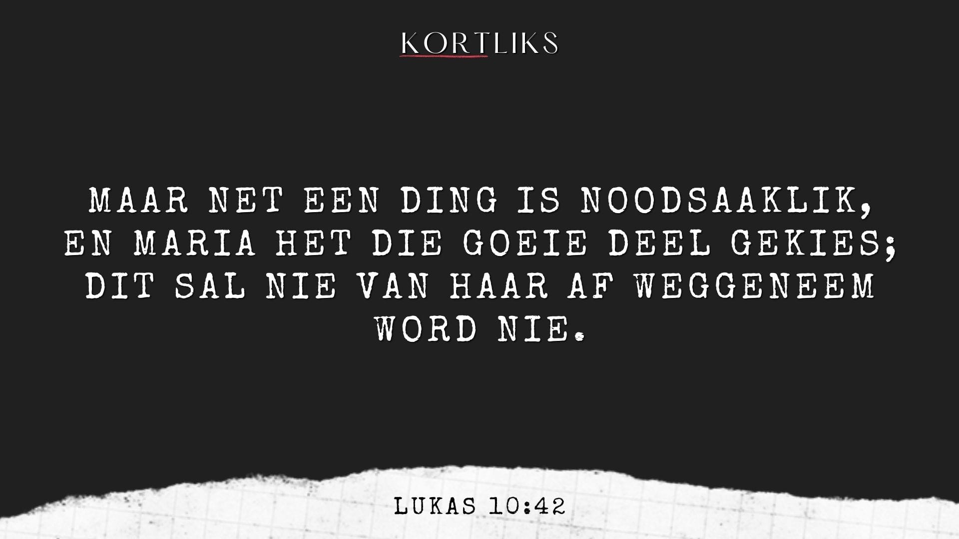 24 Januarie – Kies wat saak maak