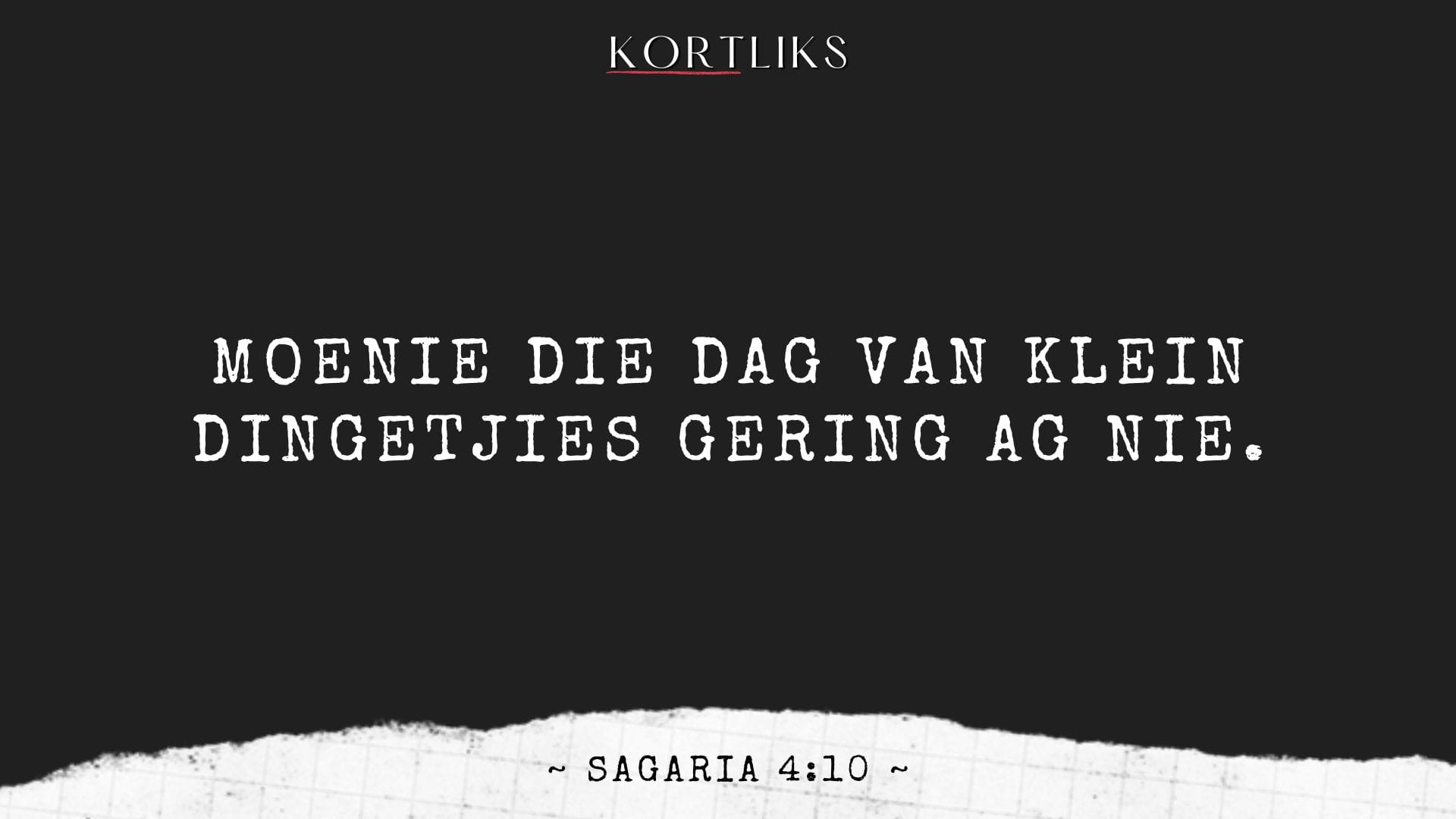 4 Januarie - Begin waar jy is