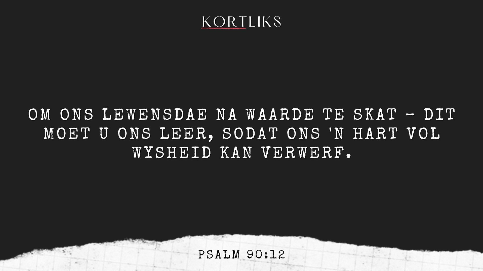 8 Januarie – Tyd as gawe van God