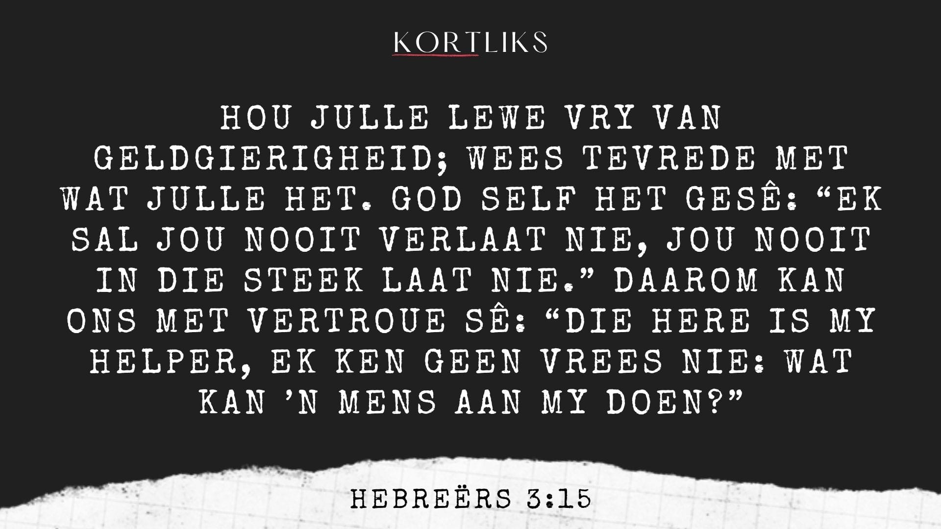 23 Maart – God los my nie