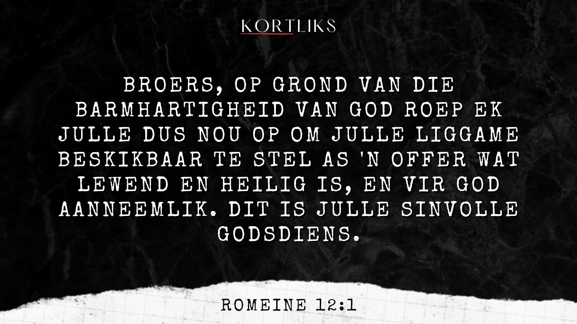 5 April – Oorgawe is ’n keuse