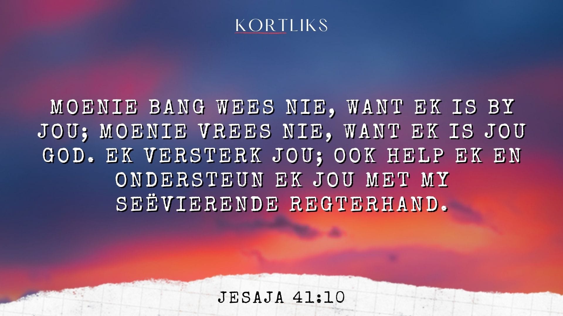 7 April – Wanneer ek bang is