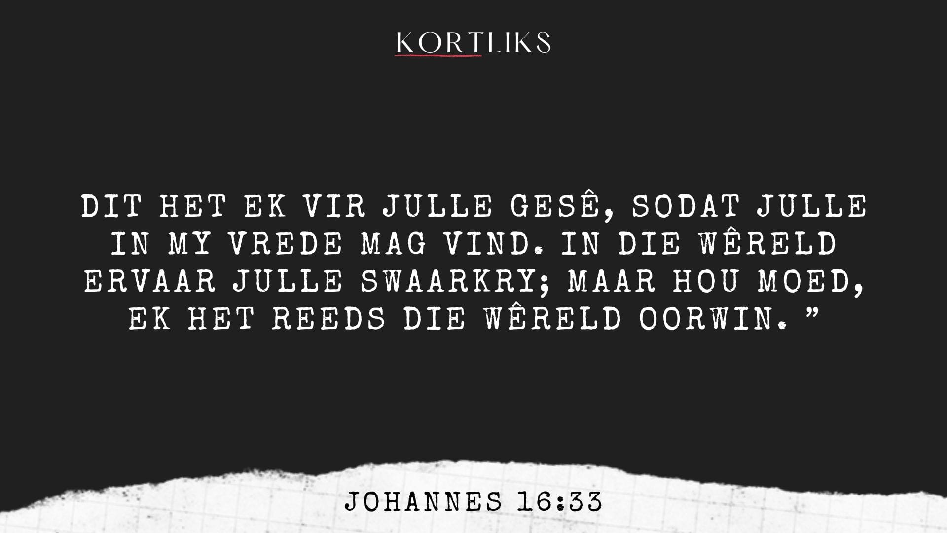 24 Mei - Vrede wat bly