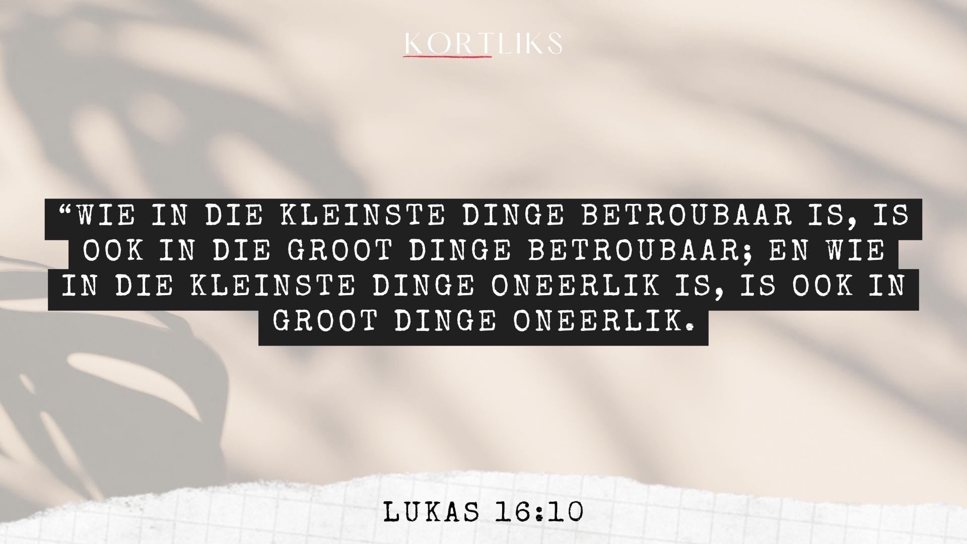 3 Junie - Getrou in klein dinge