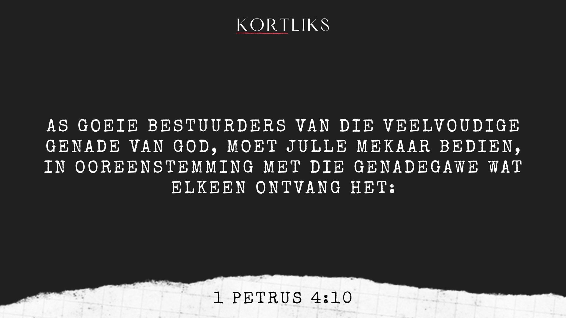 16 Julie – Dien met wat jy het