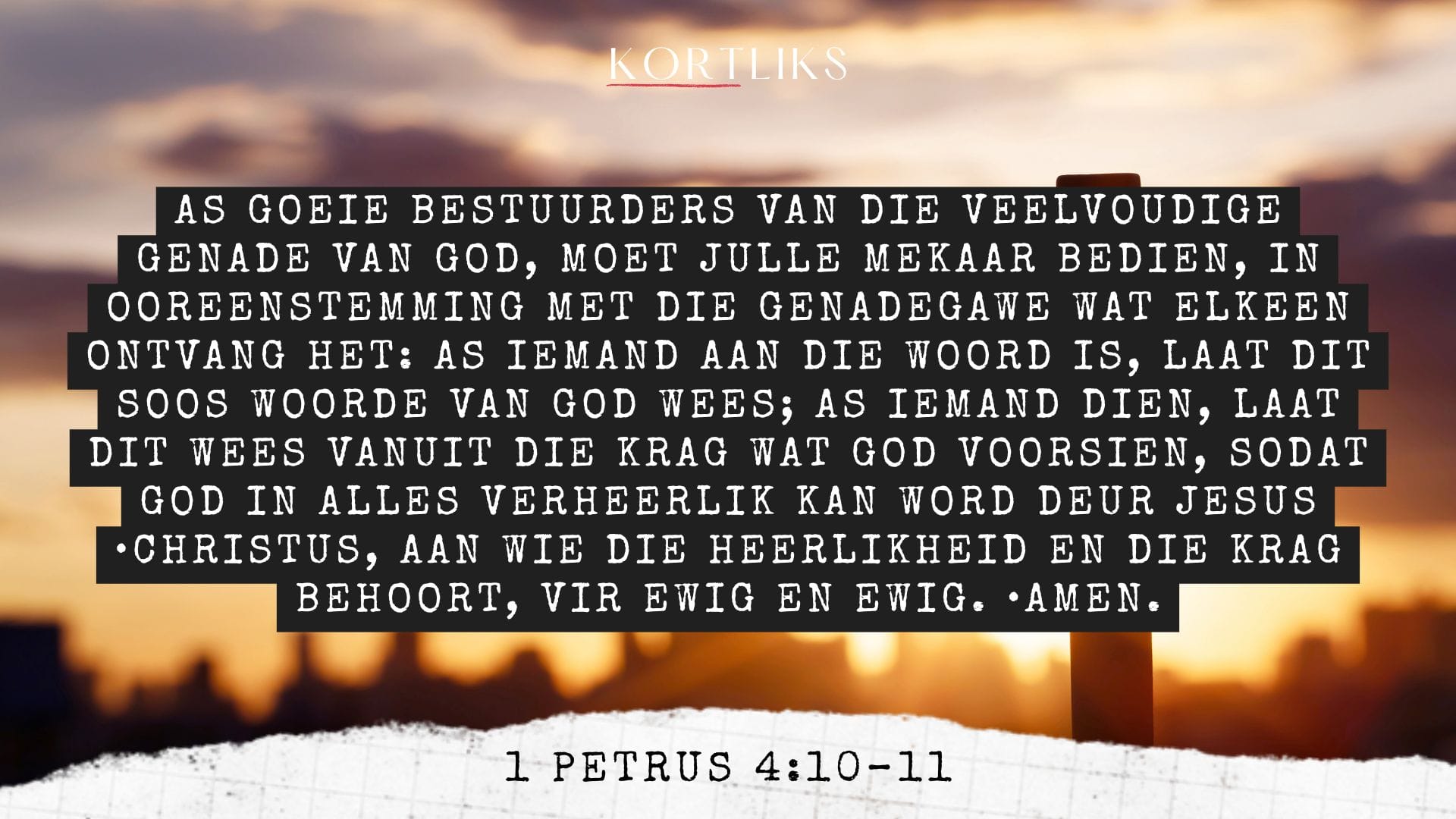 30 Julie – Dien tot God se eer