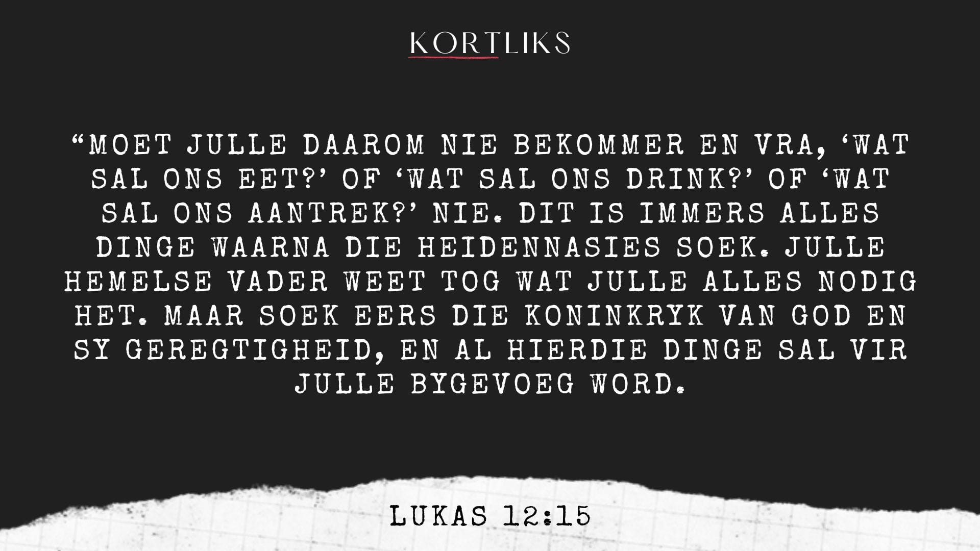 27 Augustus – Tevredenheid in God se voorsiening