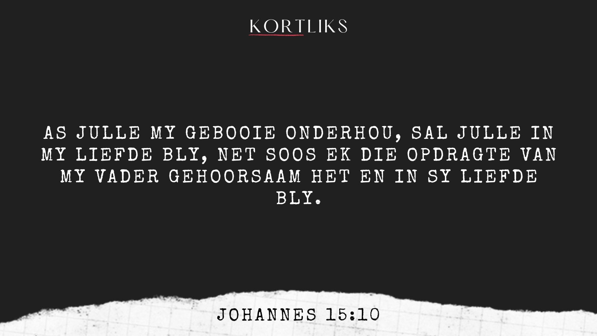 12 September – Groei vra gehoorsaamheid