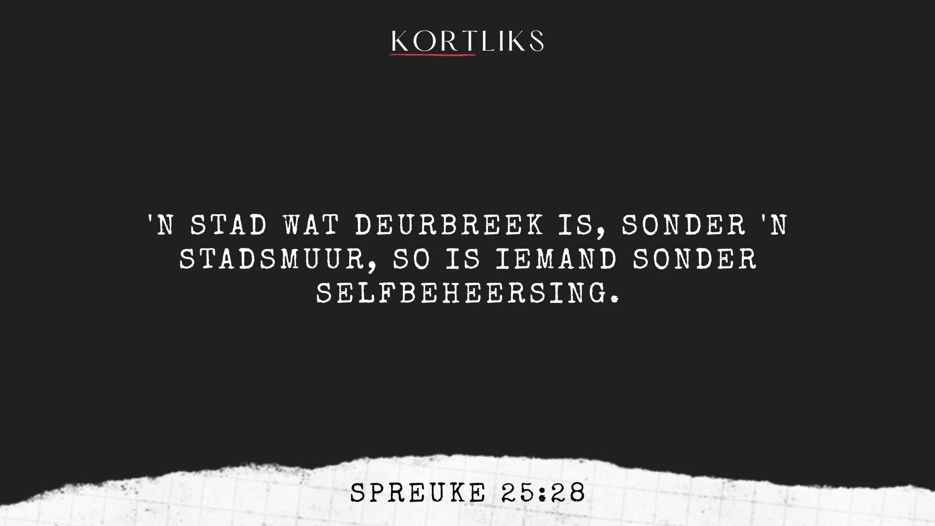 18 September – Dissipline bring vryheid
