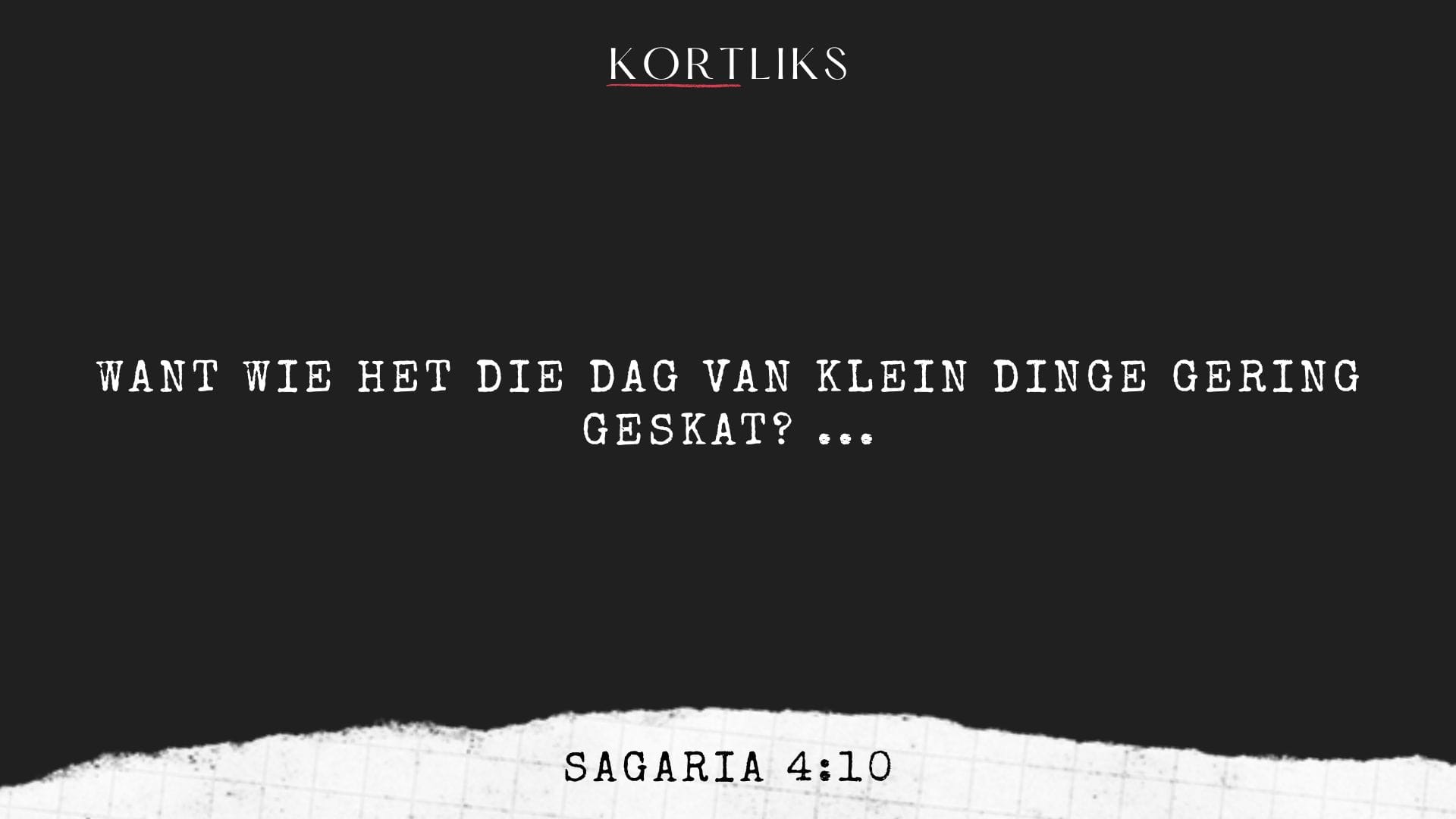 20 September – Moenie die klein oorwinings mis nie