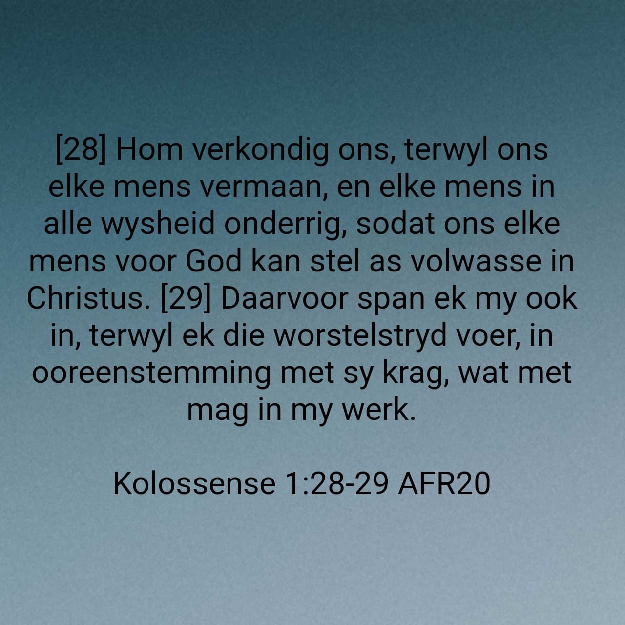2 Okotber - Volharding lei na Geestelike Groei